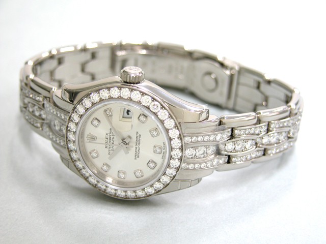 ロレックススーパーコピー ROLEX パーペチュアル デイトジャスト レディース 80299G 10Pダイヤ ブレスダイヤ シルバー