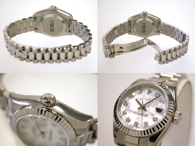 ロレックススーパーコピー ROLEX パーペチュアル デイトジャスト レディース 179179NG ホワイトシェル