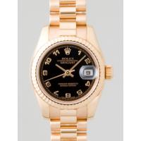 ロレックススーパーコピー ROLEX パーペチュアル デイトジャスト レディース 179175 プレジデントブレス ブラックアラビア