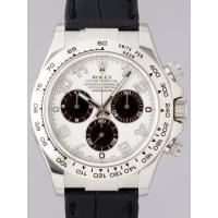 ロレックスコピー ROLEX デイトナ 116519 黒皮 ホワイトアラビア/黒目