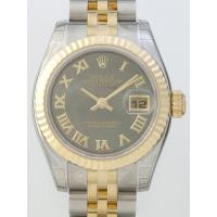 ロレックススーパーコピー ROLEX パーペチュアル デイトジャスト レディース 179173NR ブラックシェルローマ