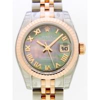 ロレックススーパーコピー ROLEX パーペチュアル デイトジャスト レディース 179171NR ブラックシェルローマ