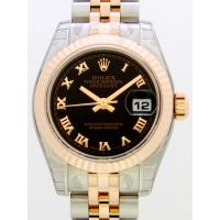 ロレックススーパーコピー ROLEX パーペチュアル デイトジャスト レディース 179171 ブラックローマ
