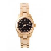 ロレックススーパーコピー ROLEX パーペチュアル デイトジャスト レディース 179165 プレジデントブレス ブラックアラビア
