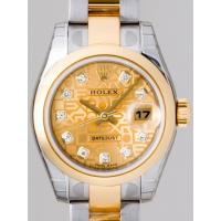 ロレックススーパーコピー ROLEX パーペチュアル デイトジャスト レディース 179163J オイスターブレス 10Pダイヤ シャンパンコンピューター