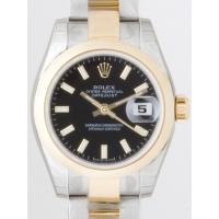 ロレックススーパーコピー ROLEX パーペチュアル デイトジャスト レディース 179163 オイスターブレス ブラック