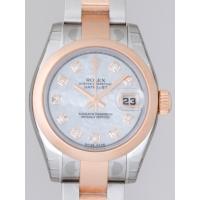 ロレックススーパーコピー ROLEX パーペチュアル デイトジャスト レディース 179161NG オイスターブレス ホワイトシェル