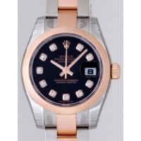 ロレックススーパーコピー ROLEX パーペチュアル デイトジャスト レディース 179161G オイスターブレス ブラック