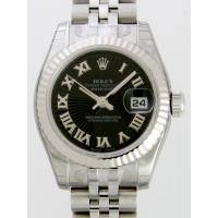 ロレックススーパーコピー ROLEX パーペチュアル デイトジャスト レディース 179174 ブラックサンビームローマ