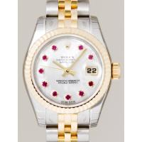 ロレックススーパーコピー ROLEX パーペチュアル デイトジャスト レディース 179173NGR 10Pルビー ホワイトシェル