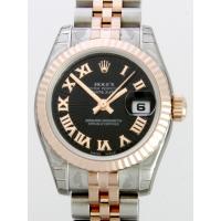 ロレックススーパーコピー ROLEX パーペチュアル デイトジャスト レディース 179171 ブラックサンビームローマ