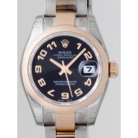 ロレックススーパーコピー ROLEX パーペチュアル デイトジャスト レディース 179161 オイスターブレス ブラックコンセットアラビア