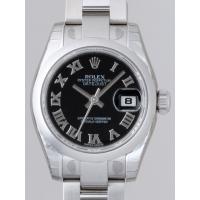 ロレックススーパーコピー ROLEX パーペチュアル デイトジャスト レディース 179160 オイスターブレス ブラックローマ