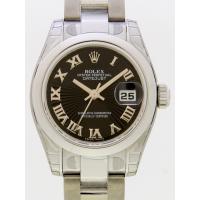 ロレックススーパーコピー ROLEX パーペチュアル デイトジャスト レディース 179160 オイスターブレス ブラックサンビームローマ