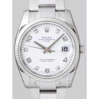 ロレックススーパーコピー ROLEX パーペチュアル デイト 115234G 5Pダイヤ ホワイト飛びアラビア