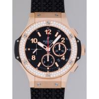 ウブロスーパーコピー ビッグバン ダイヤベゼル 301.PX.130.RX.114 ブラックラバー ブラック