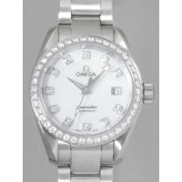 オメガスーパーコピー OMEGA シーマスター 2565.75 アクアテラ ベゼルダイヤ ホワイトシェル