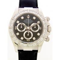ロレックスコピー ROLEX デイトナ 116589G BR ベゼルバケットダイヤ 黒皮 ブラック