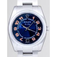ロレックススーパーコピー ROLEX エアーキング 114200 ブルーコンセントリックオレンジアラビア