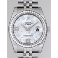 ロレックススーパーコピー ROLEX パーペチュアル デイトジャスト メンズ 116244 ジュビリーブレス シルバーフラワー