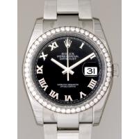 ロレックススーパーコピー ROLEX パーペチュアル デイトジャスト メンズ 116244 オイスターブレス ブラックローマ