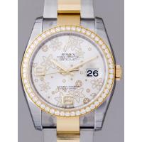 ロレックススーパーコピー ROLEX パーペチュアル デイトジャスト メンズ 116243 オイスターブレス シルバーフラワー