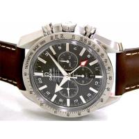 オメガスーパーコピー スピードマスター 3881.50.37 ブロードアロー コーアクシャル クロノグラフGMT ブラウンカーフベルト ブラック