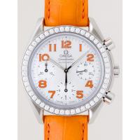 オメガスーパーコピー スピードマスター 3835.78.38 ダイヤベゼル オレンジ皮 ホワイトシェルオレンジアラビア