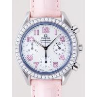 オメガスーパーコピー スピードマスター 3835.74.34 ダイヤベゼル ピンク皮 ホワイトシェルピンクアラビア