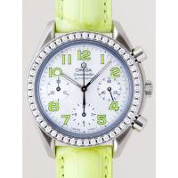 オメガスーパーコピー スピードマスター 3835.72.35 ダイヤベゼル グリーン皮 ホワイトシェルグリーンアラビア