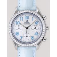 オメガスーパーコピー スピードマスター 3835.71.33 ダイヤベゼル ブルー皮 ホワイトシェルブルーアラビア