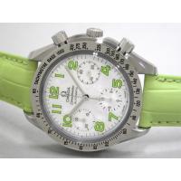 オメガスーパーコピー スピードマスター 3834.72.35 ｸﾞﾘｰﾝ皮 ホワイトシェルグリーンアラビア