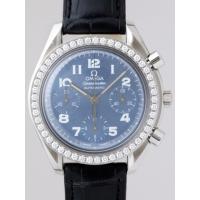 オメガスーパーコピー スピードマスター 3815.73.31 ダイヤベゼル ブラック皮 ブラックシェルブルーアラビア