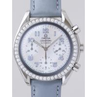 オメガスーパーコピー スピードマスター 3815.72.55 ダイヤベゼル グレー皮 ホワイトシェルグレーアラビア