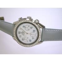 オメガスーパーコピー スピードマスター 3815.71.53 ダイヤベゼル ライトブルー皮 ホワイトシェルブルーアラビア