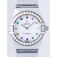 オメガスーパーコピー コンステレーション ミニ 1465.79 アイリス ダイヤベゼル カラーストーン ホワイトシェル