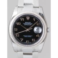 ロレックススーパーコピー ROLEX パーペチュアル デイトジャスト メンズ 116234 オイスターブレス ブラックアラビア