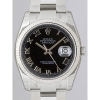 ロレックススーパーコピー ROLEX パーペチュアル デイトジャスト メンズ 116234 オイスターブレス ブラックローマ