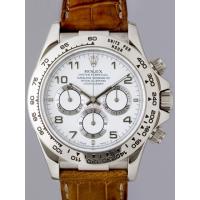 ロレックスコピー ROLEX デイトナ 116519 茶皮 ホワイトアラビア メンズ