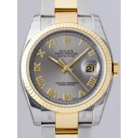 ロレックススーパーコピー ROLEX パーペチュアル デイトジャスト メンズ 116233 オイスターブレス グレーローマ