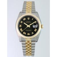 ロレックススーパーコピー ROLEX パーペチュアル デイトジャスト メンズ 116233 ジュビリーブレス ブラックサンビームローマ