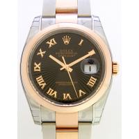ロレックススーパーコピー ROLEX パーペチュアル デイトジャスト メンズ 116201 オイスターブレス ブラックサンビムローマ