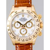 ロレックススーパーコピー ROLEX デイトナ 116518G 茶皮 ホワイト 自動巻 メンズ