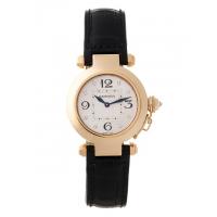 カルティエスーパーコピー Cartier パシャ WJ11913G 32mm ＰG 8Pダイヤ 皮 シルバー レディース