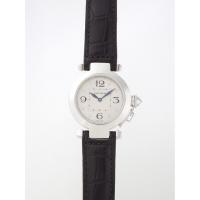 カルティエスーパーコピー Cartier パシャ WJ11902G 32mm WG 8Pダイヤ 黒皮 シルバー レディース