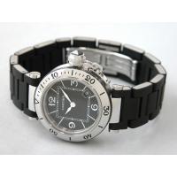 カルティエスーパーコピーCartier パシャ W3140003 シータイマー レディ ブラックラバーブレス シルバー