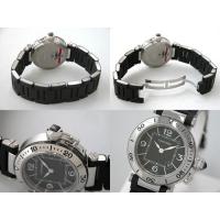 カルティエスーパーコピーCartier パシャ W3140003 シータイマー レディ ブラックラバーブレス シルバー