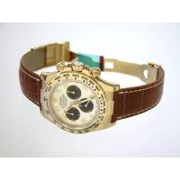 ロレックスコピー ROLEX デイトナ 116518 茶皮 ホワイトアラビア/黒目