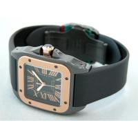 カルティエスーパーコピー Cartier サントス100 MM レディース ADLCコーティング W2020007 PG/SS ブラック