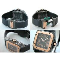 カルティエスーパーコピー Cartier サントス100 MM レディース ADLCコーティング W2020007 PG/SS ブラック